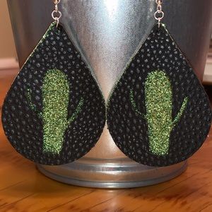 Faux Leather Drop Earrings